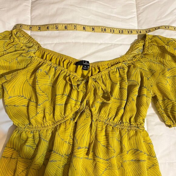 LULUS DRESS WOMENS YELLOW WITH GRAY SIZE M - Picture 5 of 13